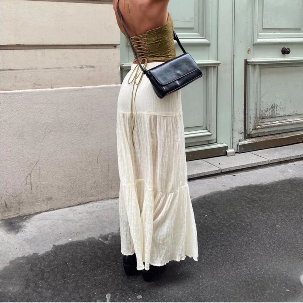 Princess Polly GILCHRIST LOW RISE MAXI SKIRT IVORY LOW IMPACT